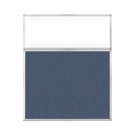 Versare Hush Panel Configurable Cubicle Partition 5' x 6' W/ Window Ocean Fabric Clear Window 1852614